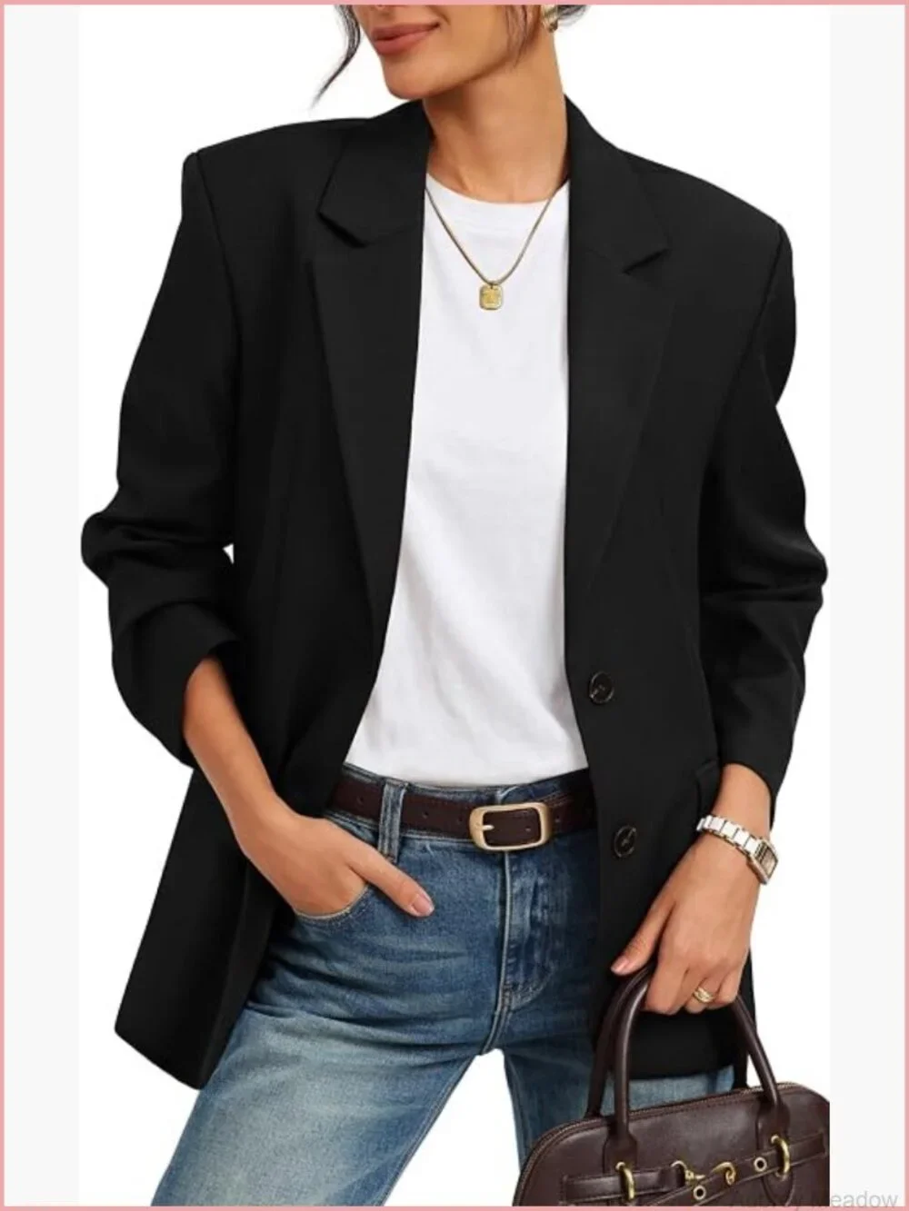 Women's Blazer Business Casual Short Suit Jacket Long Sleeve Lapel Pockets
